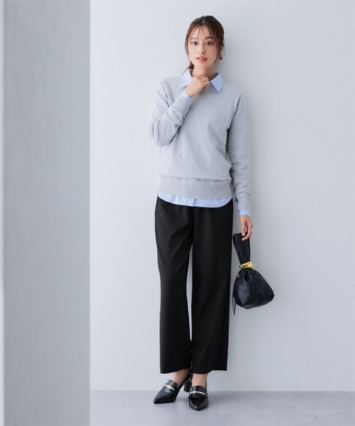 7days Life Styling(セブンデイズライフスタイリング)の「【ワイド/テーパード】【あったか裏起毛】ウール調ストレッチパンツ(しわになりにくい・保温性)<大きいサイズ有>(スラックス・レディース・ブラック系2/ブラック系その他/ブラウン系1/ブラウン系その他/ブラック系その他2/グレー系その他/ブラック系1/グレー系1・S/M/L/LL/3L)」の15枚目の写真