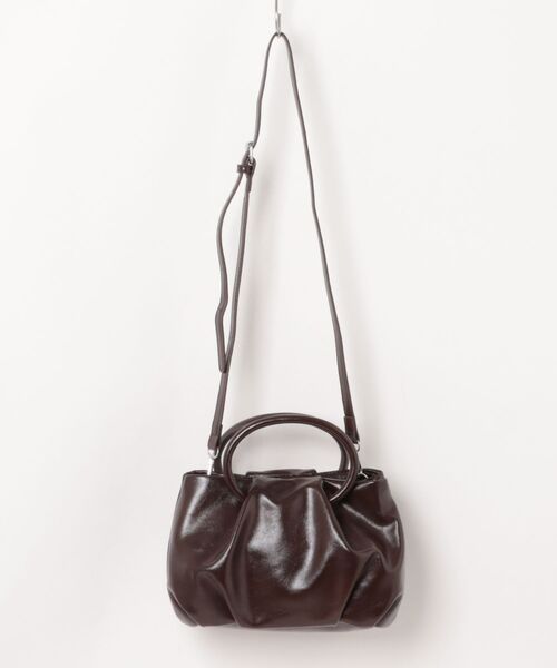 BONLECILL Marche(ボンルシールマルシェ)の「【BONLECILL Marche】ラウンドハンドルボストンバッグ/ハンドバッグ(ボストンバッグ・レディース・ブラウン/ワイン/ブラック・FREE)」の5枚目の写真