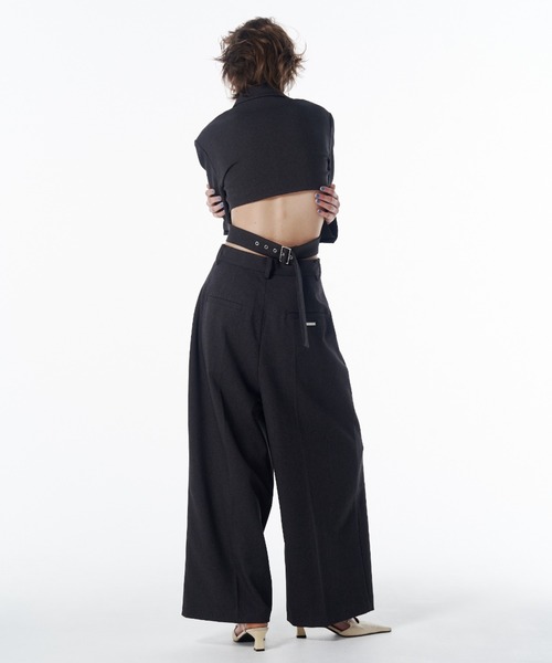 JOSE MOON(ジョゼムーン)の「CROSS SHORT JACKET/クロスショートジャケット(テーラードジャケット・レディース・チャコールグレー/ブラック・38/36)」の11枚目の写真