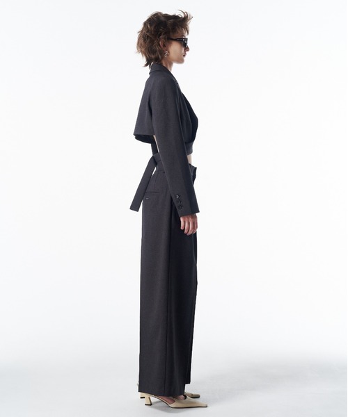 JOSE MOON(ジョゼムーン)の「CROSS SHORT JACKET/クロスショートジャケット(テーラードジャケット・レディース・チャコールグレー/ブラック・38/36)」の10枚目の写真