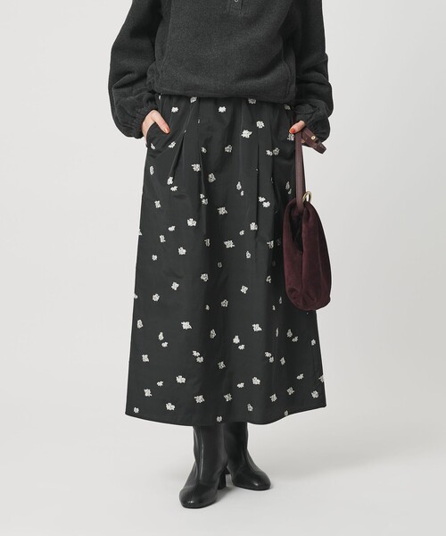 25日迄の出品 新品未使用　BEAUTY&YOUTH フラワージャガードスカート セール】フラワージャガード スカート ウォッシャブル（スカート