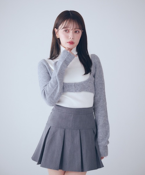 fupel(フぺル)の「bicolor ensemble knit long onepiece / バイカラーアンサンブルニットロングワンピース(ワンピース・レディース・グレー/ブラック/ベージュ・FREE)」の20枚目の写真