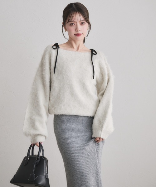 fupel(フぺル)の「bicolor ensemble knit long onepiece / バイカラーアンサンブルニットロングワンピース(ワンピース・レディース・グレー/ブラック/ベージュ・FREE)」の16枚目の写真