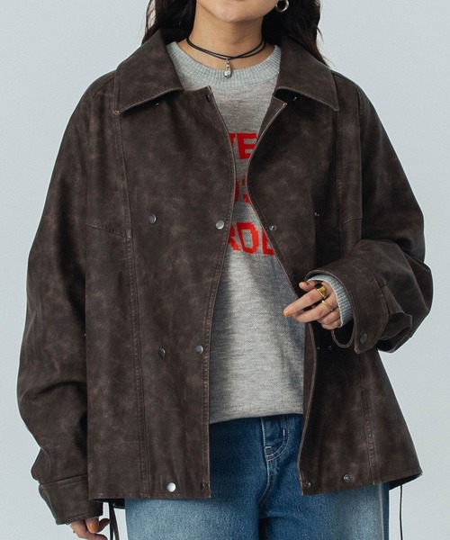 LEATHER LIKE JACKET（その他アウター）｜ROSE BUD（ローズバッド）の