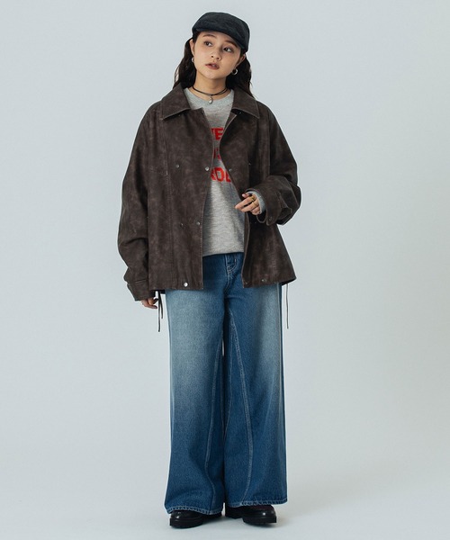 ROSE BUD（ローズバッド）の「LEATHER LIKE JACKET（その他アウター・レディース・ブラウン/ブラック・ONE SIZE）」の6枚目の写真