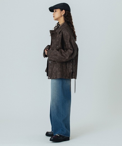 ROSE BUD（ローズバッド）の「LEATHER LIKE JACKET（その他アウター・レディース・ブラウン/ブラック・ONE SIZE）」の11枚目の写真