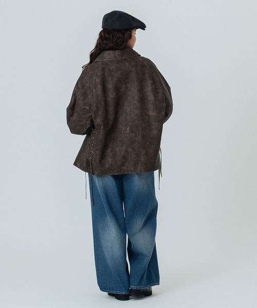 ROSE BUD（ローズバッド）の「LEATHER LIKE JACKET（その他アウター・レディース・ブラウン/ブラック・ONE SIZE）」の12枚目の写真