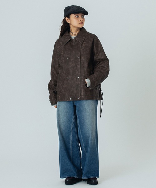 ROSE BUD（ローズバッド）の「LEATHER LIKE JACKET（その他アウター・レディース・ブラウン/ブラック・ONE SIZE）」の15枚目の写真