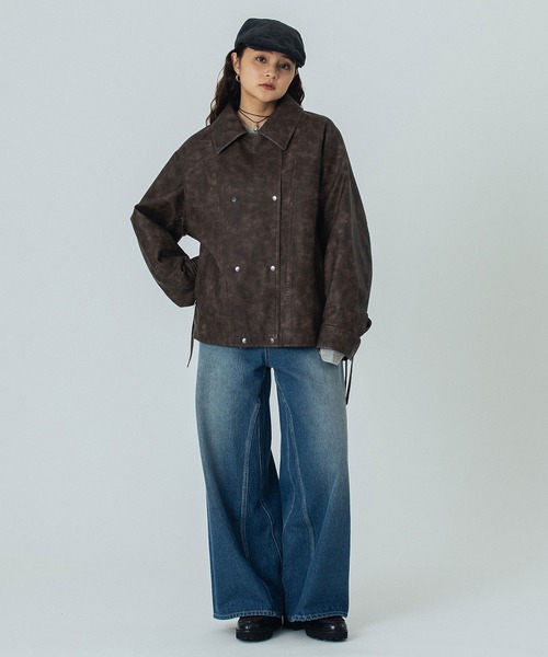 ROSE BUD（ローズバッド）の「LEATHER LIKE JACKET（その他アウター・レディース・ブラウン/ブラック・ONE SIZE）」の16枚目の写真