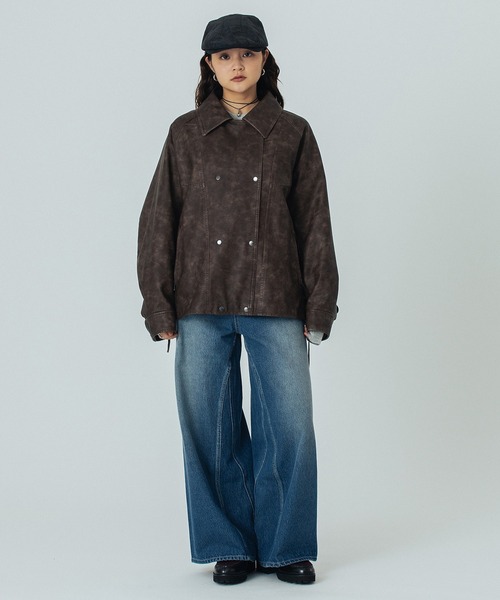 ROSE BUD（ローズバッド）の「LEATHER LIKE JACKET（その他アウター・レディース・ブラウン/ブラック・ONE SIZE）」の17枚目の写真