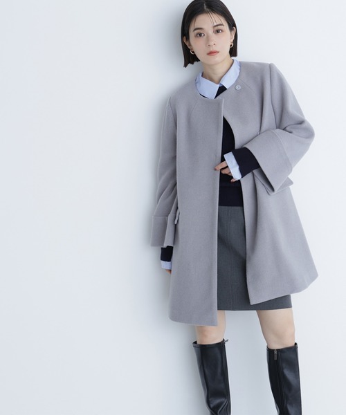 NATURAL BEAUTY BASIC(ナチュラルビューティーベーシック)の「◇シャツカラードッキングケーブルニット(ニット/セーター・レディース・ブルー系その他6/グレー系その他/ブラウン系その他・FREE)」の21枚目の写真