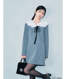 LILY BROWN | ラッフルカラー付きミニワンピース(ワンピース)