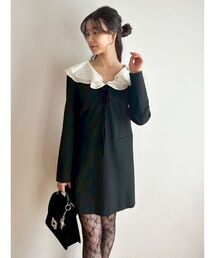 LILY BROWN | ラッフルカラー付きミニワンピース(ワンピース)