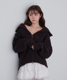 RAY CASSIN | 柄編みニットブルゾン(ニット/セーター)