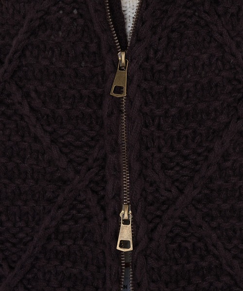 RAY CASSIN（レイカズン）の「柄編みニットブルゾン（ニット/セーター・レディース・ブラウン/チャコールグレー/アイボリー・FREE）」の16枚目の写真