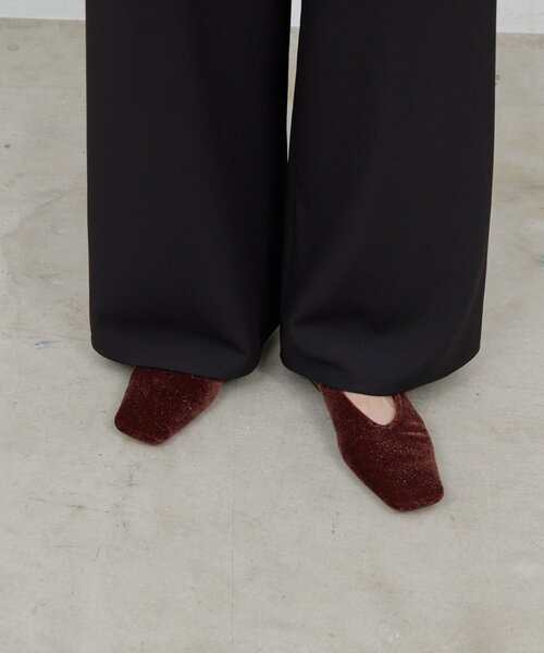 GALLARDAGALANTE（ガリャルダガランテ）の「【2.718】ベロアフラットシューズ（パンプス・レディース・ブラウン/ブラック・36/37/38）」の2枚目の写真