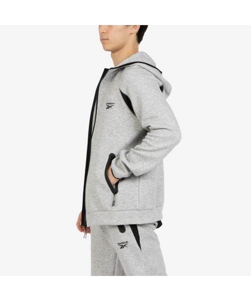 Reebok（リーボック）の「ジップフーディー / CONTRAST PANEL ZIP HOODY（パーカー・メンズ・ブラック/グレー・LARGE/MEDIUM/SMALL/X-LARGE）」の7枚目の写真