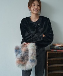 MINS MINIS（ミンスミニス）の「マルチカラー フェイクフォックスバッグ（トートバッグ）」