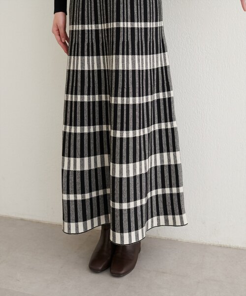 natural couture（ナチュラルクチュール）の「【WEB限定】カシュクールチェックニットワンピース（ワンピース・レディース・ベージュ/ブラウン/ブラック・FREE）」の15枚目の写真