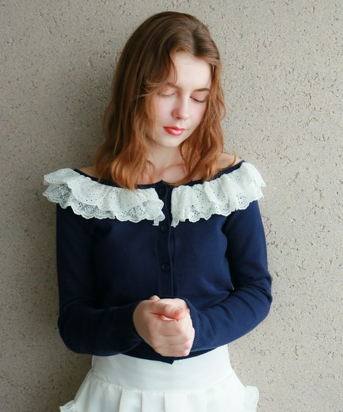 ベルラッフルニットカーディガン（カーディガン/ボレロ）｜mic by Olu