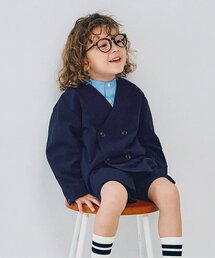 p.premier | ノーカラーダブルジャケット_ジュニア対応(スーツジャケット)