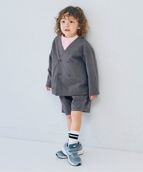 p.premier（ピードットプルミエ）の「ノーカラーダブルジャケット_ジュニア対応（スーツジャケット・キッズ・ネイビー/ブラック/グレー・90/100/110/120/130/140）」の12枚目の写真