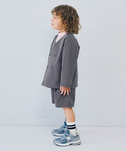 p.premier（ピードットプルミエ）の「ノーカラーダブルジャケット_ジュニア対応（スーツジャケット・キッズ・ネイビー/ブラック/グレー・90/100/110/120/130/140）」の13枚目の写真