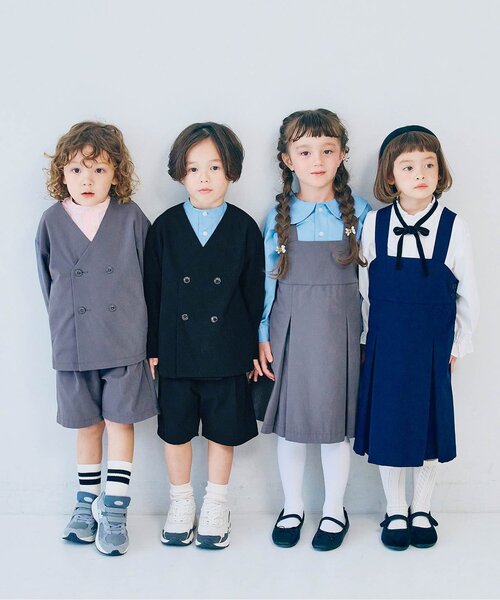 p.premier（ピードットプルミエ）の「ノーカラーダブルジャケット_ジュニア対応（スーツジャケット・キッズ・ネイビー/ブラック/グレー・90/100/110/120/130/140）」の15枚目の写真