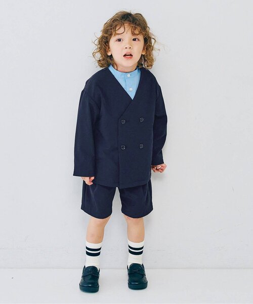 p.premier（ピードットプルミエ）の「ノーカラーダブルジャケット_ジュニア対応（スーツジャケット・キッズ・ネイビー/ブラック/グレー・90/100/110/120/130/140）」の19枚目の写真