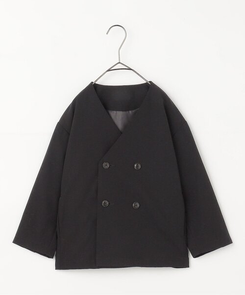 p.premier（ピードットプルミエ）の「ノーカラーダブルジャケット_ジュニア対応（スーツジャケット・キッズ・ネイビー/ブラック/グレー・90/100/110/120/130/140）」の4枚目の写真