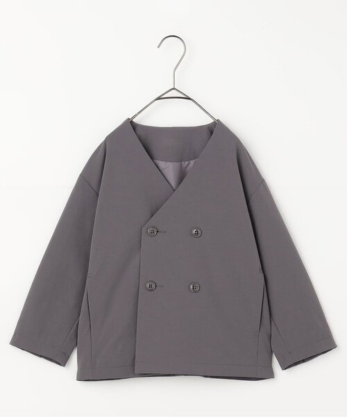 p.premier（ピードットプルミエ）の「ノーカラーダブルジャケット_ジュニア対応（スーツジャケット・キッズ・ネイビー/ブラック/グレー・90/100/110/120/130/140）」の10枚目の写真