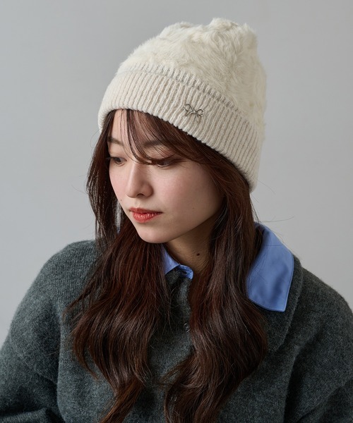 セール】【SETUP7】もこもこフェザーニット帽 ワッチ FTL（ニット