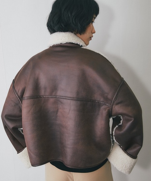 Another Edition♡ フェイクムートンコート ANOTHER S（アナザーエス）の「フェイクムートンスタンドコート