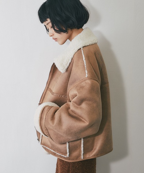ANOTHER S（アナザーエス）の「ショート丈ムートンコート（ムートン