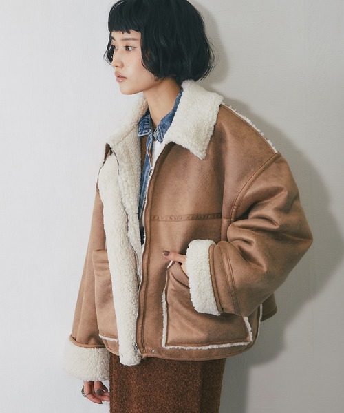 ANOTHER S（アナザーエス）の「ショート丈ムートンコート（ムートン