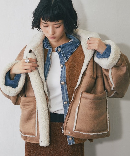 ANOTHER S（アナザーエス）の「ショート丈ムートンコート（ムートン