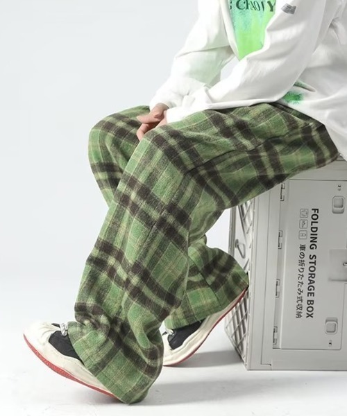 セール】【25年秋冬新作】【起毛】チェックイージーネルパンツ【UNISEX
