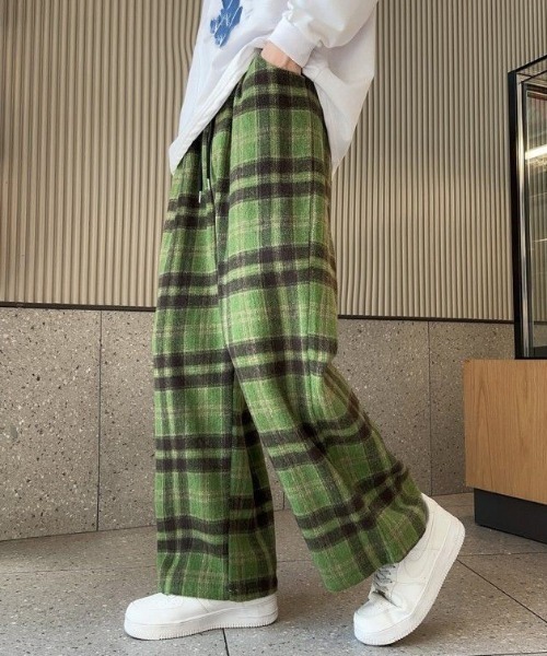 link lot(リンクロット)の「【起毛】チェックイージーネルパンツ【UNISEX】(その他パンツ・レディース・ブラック/グリーン/ブラウン・M/L)」の6枚目の写真