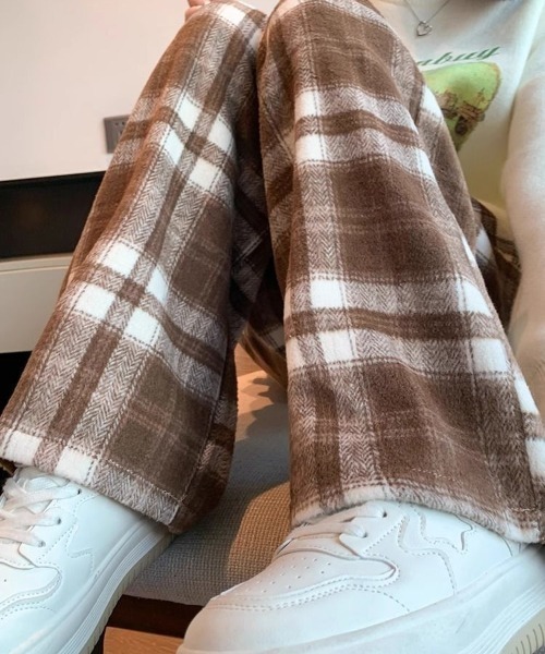 link lot(リンクロット)の「【起毛】チェックイージーネルパンツ【UNISEX】(その他パンツ・レディース・ブラック/グリーン/ブラウン・M/L)」の9枚目の写真