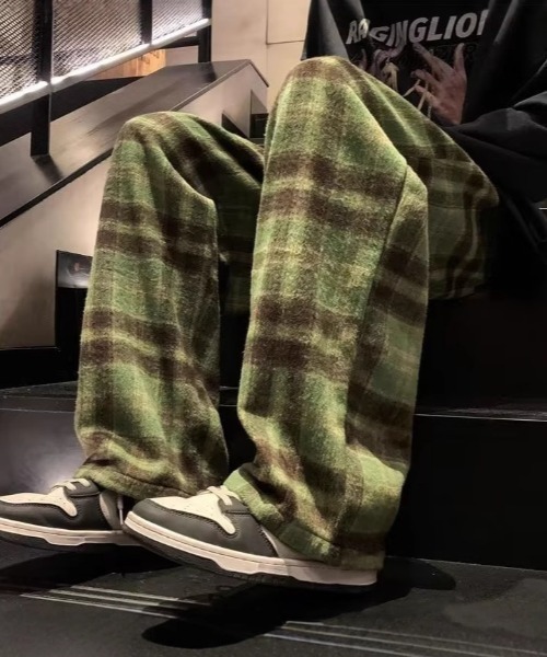 link lot(リンクロット)の「【起毛】チェックイージーネルパンツ【UNISEX】(その他パンツ・レディース・ブラック/グリーン/ブラウン・M/L)」の7枚目の写真