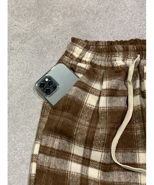 link lot(リンクロット)の「【起毛】チェックイージーネルパンツ【UNISEX】(その他パンツ・レディース・ブラック/グリーン/ブラウン・M/L)」の13枚目の写真