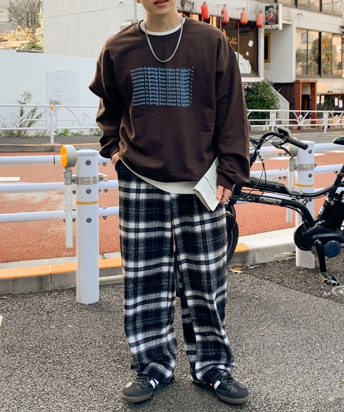 セール】【25年秋冬新作】【起毛】チェックイージーネルパンツ【UNISEX