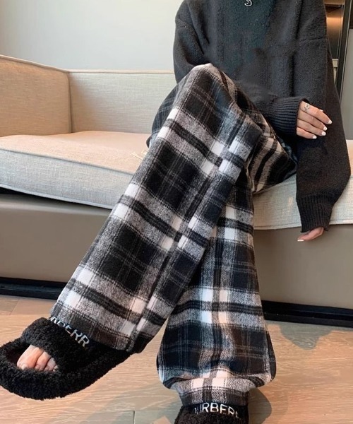 link lot(リンクロット)の「【起毛】チェックイージーネルパンツ【UNISEX】(その他パンツ・レディース・ブラック/グリーン/ブラウン・M/L)」の22枚目の写真