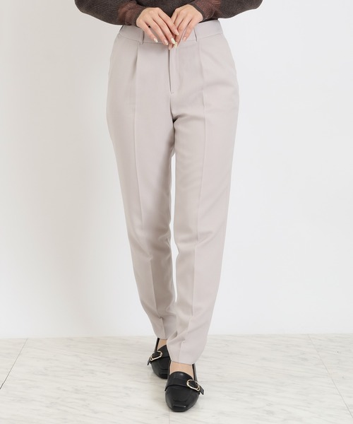 ウール調テーパードパンツ(セットアップスーツ対応)（スーツパンツ