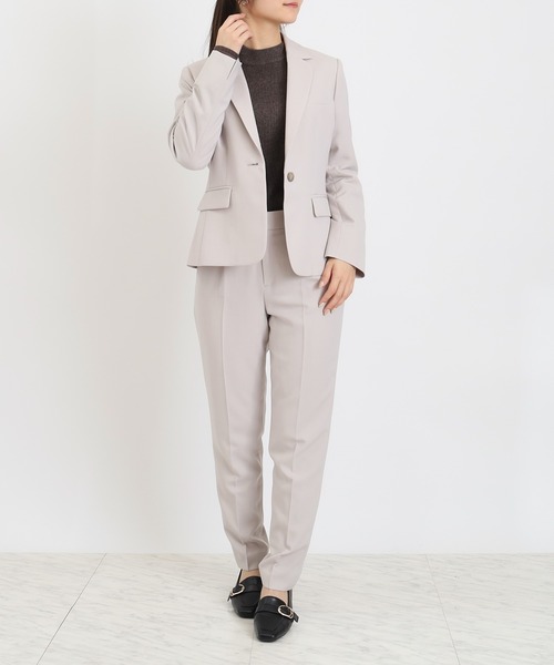 ウール調テーパードパンツ(セットアップスーツ対応)（スーツパンツ