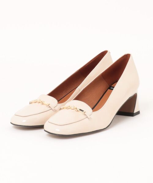 ANGEL ALARCON(アンヘルアラルコン)の「【ANGEL ALARCON】スクエアトウビットモカパンプス(D1616D)(パンプス・レディース・ブラック/ライトベージュ・36/35/38/37/39)」の2枚目の写真