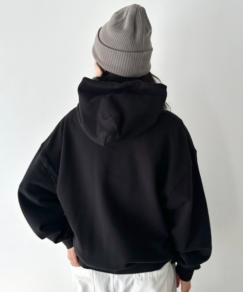 FRUIT OF THE LOOM（フルーツオブザルーム）の「Fruit of the Loom(フルーツオブザルーム)/オーバーサイズ 裏毛 起毛なし 無地 ワッペン ワンポイント パーカー フーディー（パーカー・レディース・グレー/ブラック/グリーン/ホワイト・S/M/L/XL）」の20枚目の写真