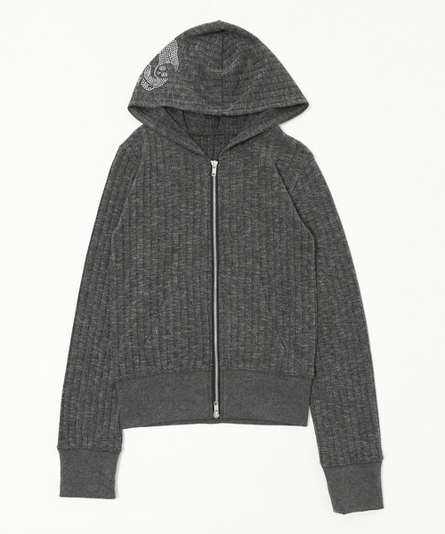 dispark（ディスパーク）の「DISPARK/フードラインストーンジップパーカー（パーカー・レディース・カーキ/チャコール・FREE）」の15枚目の写真