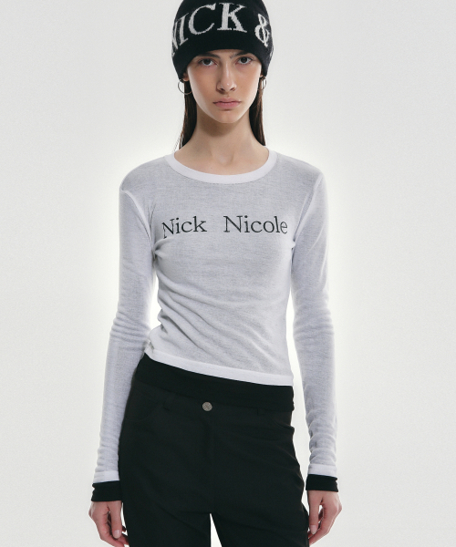 NICK&NICOLE(ニックアンドニコール)の「DOUBLE LAYERED LONG SLEEVE TOP_WHITE(Tシャツ/カットソー・レディース・その他・FREE)」の1枚目の写真
