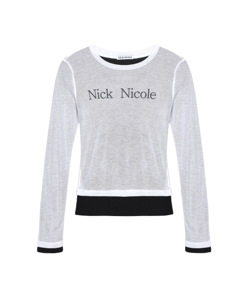 NICK&NICOLE(ニックアンドニコール)の「DOUBLE LAYERED LONG SLEEVE TOP_WHITE(Tシャツ/カットソー・レディース・その他・FREE)」の4枚目の写真
